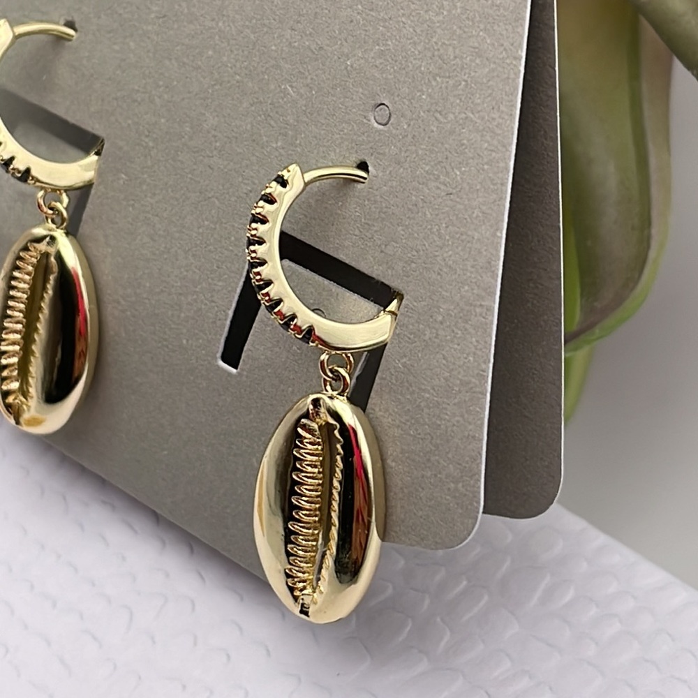 Earrings Gold Plated 18K Huggies Modern Fashion Woman’s Girl’s - Picture 6 of 12